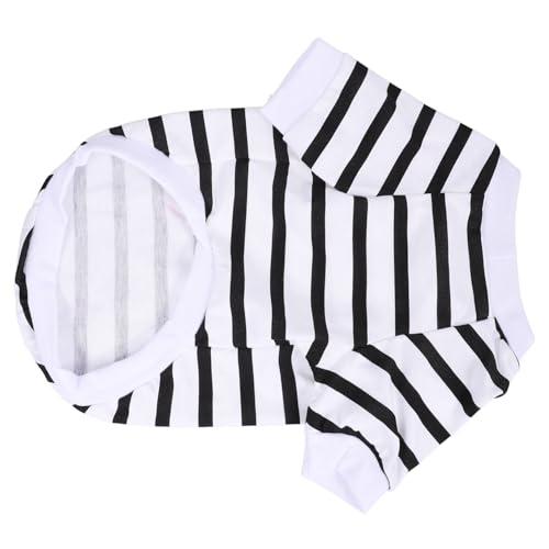 TOBBOMEY Hundeshirt Aus Baumwolle Für Hunde Atmungsaktive Sommerkleidung Gestreiftes T-Shirt Für Kleine Und Mittelgroße Haustiere Für Freizeit Und Besondere Anlässe Komfortable Und von TOBBOMEY
