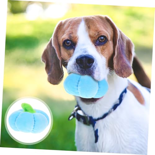 TOBBOMEY Hundespielzeug Kauspielzeug mit Quietscheffekt Plüsch Kürbisform Robustes Molaren-Training Sanft Langlebiges Haustierspielzeug zur Zahnpflege und Stressabbau für Kleine bis von TOBBOMEY