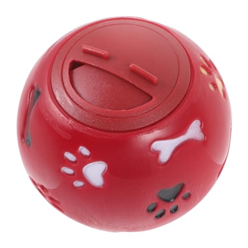 TOBBOMEY Hundespielzeug Leckerliausgabe aus Ungiftigem Material Stabiler Roter Leckball für Kleine Hunde Fördert Intelligenz und Training durch Interaktives Futterspiel Leicht zu Reinigen von TOBBOMEY
