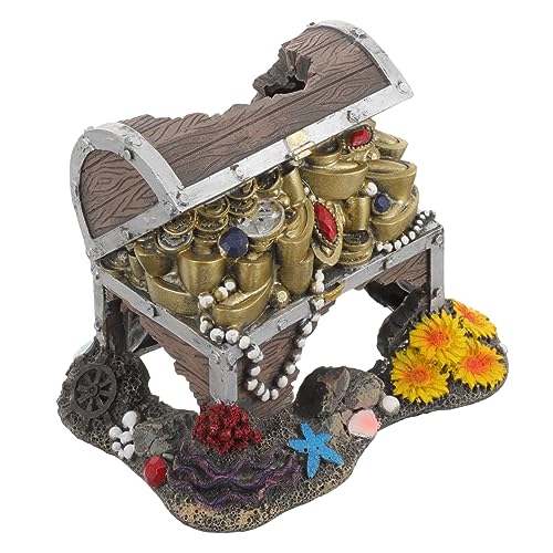 TOBBOMEY Aquarium-Ornament Kunstharz- Fischtank Schatzkiste Ornament-Set TOBBOMEY Aquarium-Ornament Kunstharz- Fischtank Schatzkiste Ornament-Set von TOBBOMEY