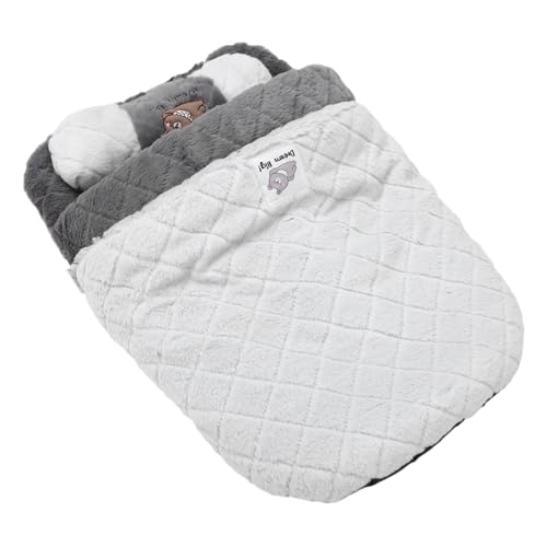 TOBBOMEY Katzen Schlafsack aus Cord Warmes Halbgeschlossenes Haustierbett für Katzen und Kleine Hunde Großes Nest für Sichere und Gemütliche Ruhe im Herbst und Winter Waschbar von TOBBOMEY