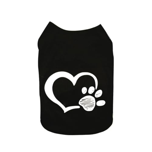 TOBBOMEY Kleines Hundeweste Herz pfotenmuster Atmungsaktiv Leicht Sommerpet Vest für Spaziergänge Jogging Outdoor Aktivitäten S Schwarz TOBBOMEY Kleines Hundeweste Herz pfotenmuster Atmungsaktiv Leicht Sommerpet Vest für Spaziergänge Jogging Outdoor Aktivitäten S Schwarz von TOBBOMEY