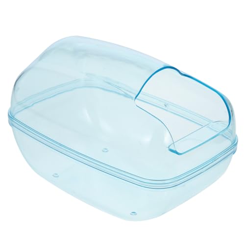 TOBBOMEY Kleintier Badewanne Transparent Hamster Sandbad Splash Sandkasten Ecktoilette für Kleine Haustiere mit Abnehmbarem Design und Hygienischem Material Passend für Käfige von TOBBOMEY