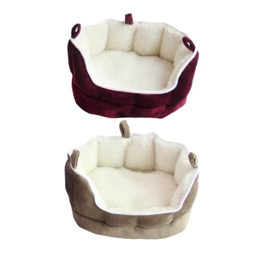 TOBBOMEY Kleintier Hängematte Sofa aus Weichem Stoff Gemütliches Schlafhaus für Frettchen Kaninchen Meerschweinchen Hamster und Mäuse Komfortables Rückzugsnest in Kaffee Einfach Zugänglich von TOBBOMEY