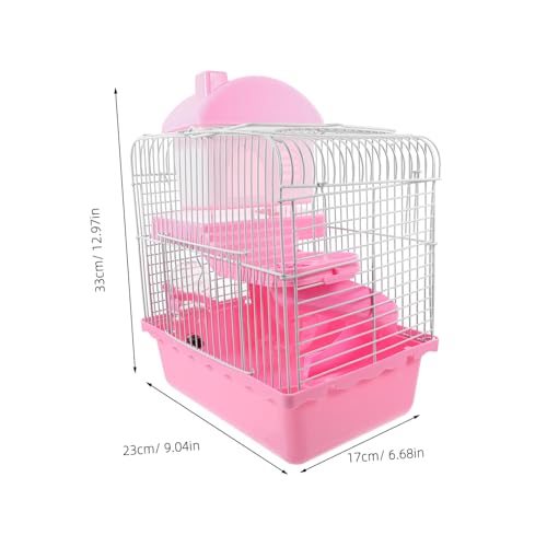 TOBBOMEY Kleintierkäfig mit Doppelstöckigem Hamster Versteck Großes Nager Schloss Abnehmbares Spielhaus für Zwerghamster Mäuse und Meerschweinchen Rosa TOBBOMEY Kleintierkäfig mit Doppelstöckigem Hamster Versteck Großes Nager Schloss Abnehmbares Spielhaus für Zwerghamster Mäuse und Meerschweinchen Rosa von TOBBOMEY