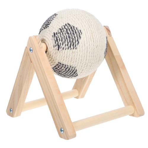 TOBBOMEY Kratzball für Katzen aus Natürlichem Sisal Langlebiges Katzenkratzer mit Holzbasis Schützt Möbel Fördert Krallenpflege und Spielerische Aktivität für Kleine und Mittelgroße Katzen TOBBOMEY Kratzball für Katzen aus Natürlichem Sisal Langlebiges Katzenkratzer mit Holzbasis Schützt Möbel Fördert Krallenpflege und Spielerische Aktivität für Kleine und Mittelgroße Katzen von TOBBOMEY