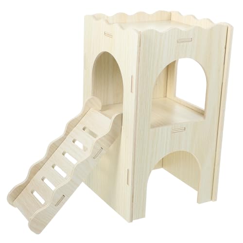 TOBBOMEY Meerschweinchen Versteckhaus aus Holz mit Rampe für Hamster Mehrstöckiges Spiel und Schlafhaus für Kleine Tiere für Zwerghasen Chinchillas und TOBBOMEY Meerschweinchen Versteckhaus aus Holz mit Rampe für Hamster Mehrstöckiges Spiel und Schlafhaus für Kleine Tiere für Zwerghasen Chinchillas und von TOBBOMEY