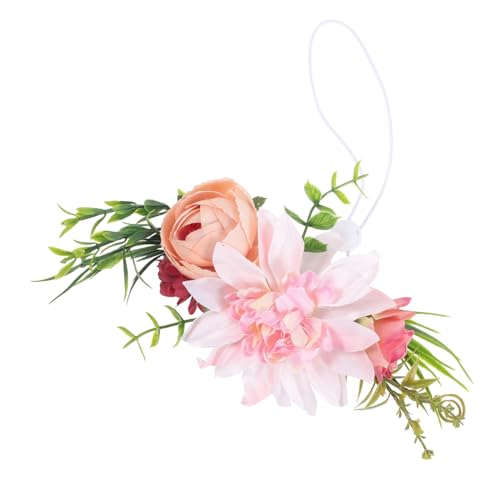 TOBBOMEY Natürlicher Haustier Blumenkranz Verstellbar Haustier Haarschmuck für Hunde Katzen Hochzeit Party Dekoration Süßer Kranz für Welpen und Kleine Hunde von TOBBOMEY