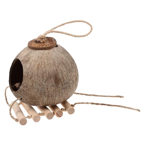 TOBBOMEY Naturnahes Vogelbett aus Kokosnussschale Hängendes Robustes Nistnest für Papageien Wellensittiche und Kleintiere Dekoratives Ruhehaus für Haustiere Platzsparend und Langlebig TOBBOMEY Naturnahes Vogelbett aus Kokosnussschale Hängendes Robustes Nistnest für Papageien Wellensittiche und Kleintiere Dekoratives Ruhehaus für Haustiere Platzsparend und Langlebig von TOBBOMEY