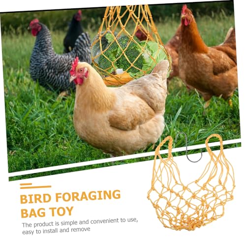 TOBBOMEY Papageien Futternetz aus Hochwertigem und Nylon Langlebiger Vogel Futterbeutel für Hennen und Hähne Leicht Tragbar und Installieren für Heim und Bauernhof von TOBBOMEY
