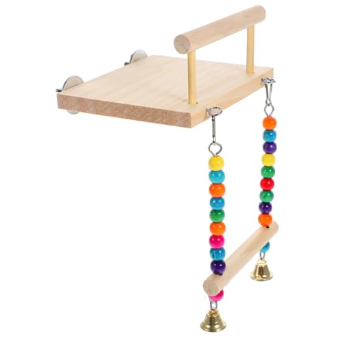 TOBBOMEY Holz Vogel Sitzstange Spielzeug Für Papageien Einstellbare Plattform Mit Glocke Für Käfige Kauspielzeug Für Sittiche Und Nymphensittiche Fördert Bewegung Und Spielspaß TOBBOMEY Holz Vogel Sitzstange Spielzeug Für Papageien Einstellbare Plattform Mit Glocke Für Käfige Kauspielzeug Für Sittiche Und Nymphensittiche Fördert Bewegung Und Spielspaß von TOBBOMEY
