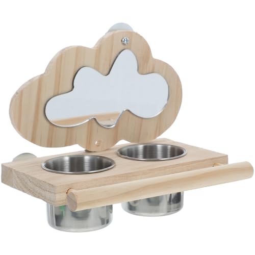 TOBBOMEY Vogelperch Mit Spiegel Und Futterbechern Robuste Holzvögel Futter Und Wasserversorgung Für Papageien Und Wellensittiche Für Vogelkäfige Und Spielbereiche TOBBOMEY Vogelperch Mit Spiegel Und Futterbechern Robuste Holzvögel Futter Und Wasserversorgung Für Papageien Und Wellensittiche Für Vogelkäfige Und Spielbereiche von TOBBOMEY