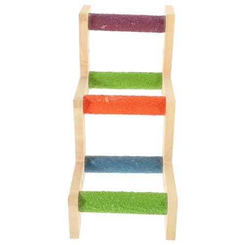 TOBBOMEY Vogelleiter Für Kleine Und Mittelgroße Vögel Z-förmige Holzleiter Zum Klettern Und Spielen Geeignet Für Wellensittiche Nymphensittiche Und Papageien Mit Buntem Design von TOBBOMEY