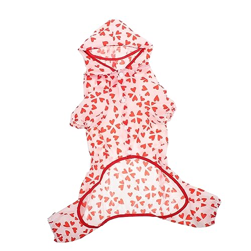 TOBBOMEY Regenmantel Für Hunde Mit Kapuze Wasserdichter Hundeponcho Aus Fleece Verstellbarer Haustierregenmantel Für Ungünstige Bedingungen von TOBBOMEY