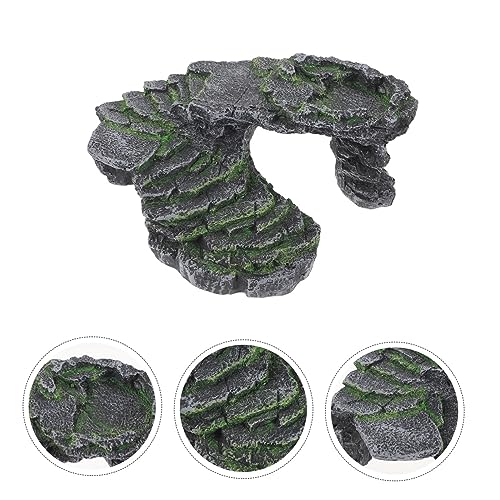 TOBBOMEY Reptilien Sonnenplattform für Aquarium mit Realistischem Design Multifunktionale Schildkröten Kletter Versteckplattform Geeignet für Terrarium und Sumpfschildkrötenbecken Einfache von TOBBOMEY