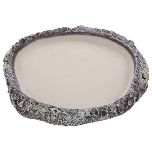 TOBBOMEY Reptilien Wassernapf und Futterschale aus Langlebigem Material Multifunktional für Terrarien Geeignet als Wasserschale für Schildkröten und Schlangen Praktische Futterstation für von TOBBOMEY