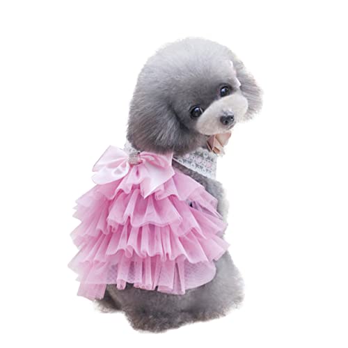 TOBBOMEY Entzückendes Hunde-Tutu-Kleid Haustier-Schleifenrock Spitzen-Outfit modische Hundekleidung Rosa S TOBBOMEY Entzückendes Hunde-Tutu-Kleid Haustier-Schleifenrock Spitzen-Outfit modische Hundekleidung Rosa S von TOBBOMEY