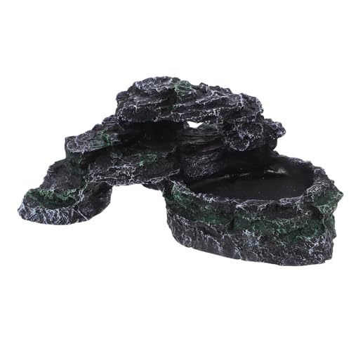 TOBBOMEY Schildkröten Sonnenplattform aus Resin Naturgetreue Felsen Optik Langlebige Kletter Sonnenbad plattform für Aquarien Geeignet für Verschiedene Aquariumgrößen von TOBBOMEY