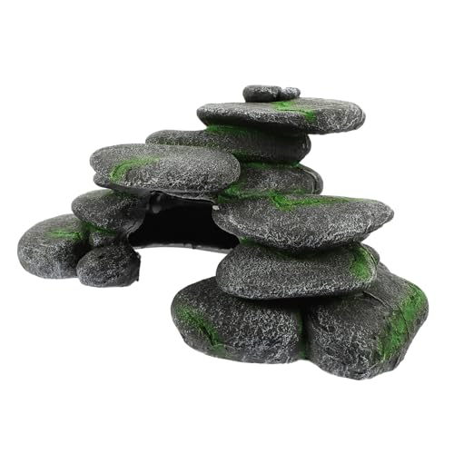 TOBBOMEY Schildkröten-basking-plattform Aus Resin Naturgetreue Kieselstein-Dekoration Versteck Und Ruheplatz Für Reptilien Für Aquarien Und Terrarien Kompakt Und Leicht Geeignet Für von TOBBOMEY