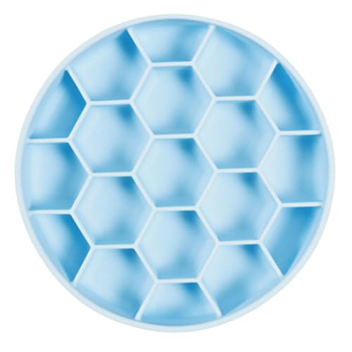 TOBBOMEY Silikon Slow Feeder Napf Mittel Blau rutschfest Robust Anti Schlucken Futternapf für Hunde Langsames Füttern zur Vermeidung von Blähungen und Erbrechen Strapazierfähig und Gesund von TOBBOMEY