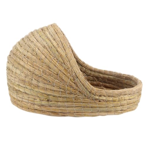 TOBBOMEY Strohwoven Hühnernest Schlafnest Käfig Höhle für Kleintiere Kaninchen Meerschweinchen Hamster Chinchilla Schlafplatz Robust und Pflegeleicht Geeignet für Zucht und Eiablage von TOBBOMEY