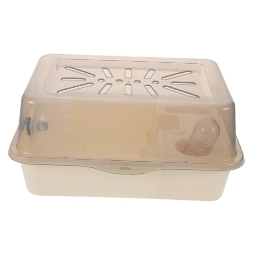 TOBBOMEY Hamsterkäfig Mit Transportbox Für Kleine Haustiere Inklusive Abteilen Zum Spielen Und Füttern Aus Robustem Kunststoff Für Gute Luftzirkulation Und Reisen von TOBBOMEY