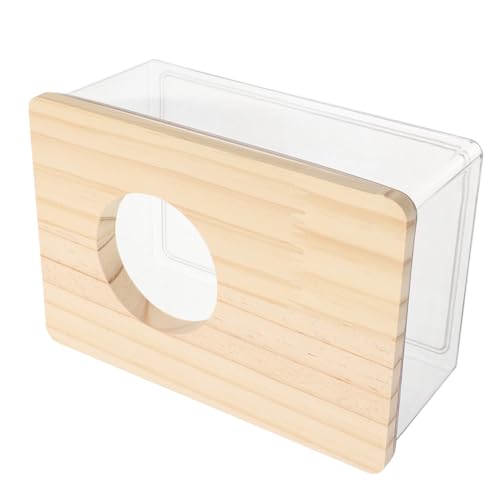 TOBBOMEY Transparenter Hamster Sandbad Behälter Kleintier Badewanne Kleintier badehaus für Hamster und Rennmäuse Sicheres Gemütliches Badezubehör für Kleine Haustiere und Gehege von TOBBOMEY