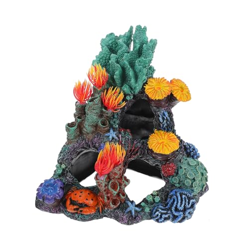 TOBBOMEY Umweltfreundliche Realistische Resin korallen Dekoration für Aquarium Künstliche Wasserpflanze Lebendige Farben Pflegeleicht für Büro und Zuhause Naturgetreues Aquarien Design von TOBBOMEY
