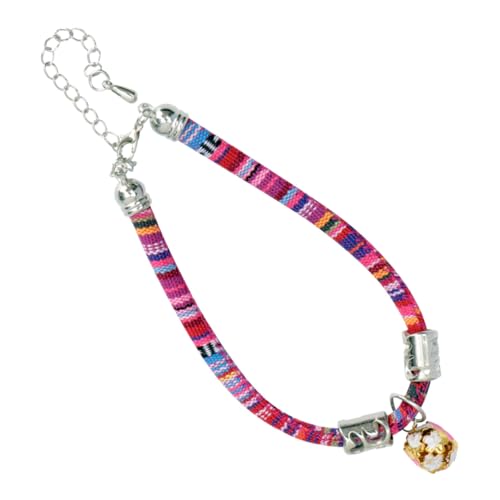 TOBBOMEY Verstellbares Katzenhalsband mit Boho Glocke Ethnisches Design Modisches Katzenzubehör für Kätzchen Chic und Komfortabel in Leuchtendem von TOBBOMEY