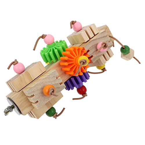 TOBBOMEY Papagei Spielzeug Aus Holz Für Vögel Kauspielzeug Und Beschäftigungsspielzeug Für Kleine Und Mittelgroße Vögel Zahnpflege Und Spielspaß Im Käfig Langlebig Und Robust von TOBBOMEY
