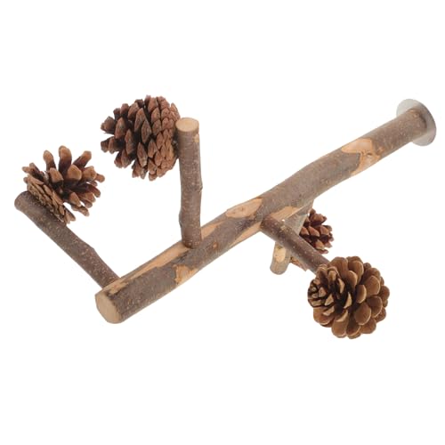 TOBBOMEY Vogelkäfig Sitzstange aus Holz mit Kiefernzapfen Stabiler Papageien Kletter Ruheplatz Natürliches Vogelspielzeug für Wellensittiche und Kleine Vögel Käfigfreundlicher TOBBOMEY Vogelkäfig Sitzstange aus Holz mit Kiefernzapfen Stabiler Papageien Kletter Ruheplatz Natürliches Vogelspielzeug für Wellensittiche und Kleine Vögel Käfigfreundlicher von TOBBOMEY