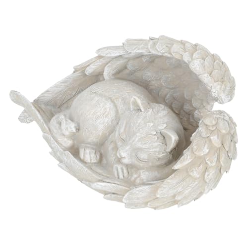TOBBOMEY Wetterfeste Schutzgeist Katze Gartendeko Resin Gedenkstein Tiergrabstein Haustier Erinnerung für Katzenfreunde Langlebige Outdoor Grabplatte Liebevolles Andenken an Geliebte von TOBBOMEY