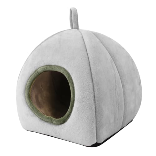 TOBBOMEY Winterwarmes Hamster Kuschelnest Plüsch Haustier Schlafhaus Geschlossenes Kleintierbett Wärmendes Schlafnest für Kleine Tiere Xs von TOBBOMEY