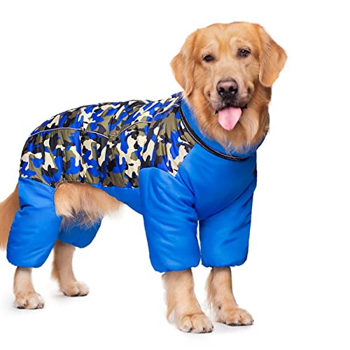 TOBILE Hundekleidung Winter Hundejacke Haustierkleidung Super Warm Große Hundejacke Dicker Baumwollmantel Wasserdichter Hundeoverall - Blau, 20 von TOBILE