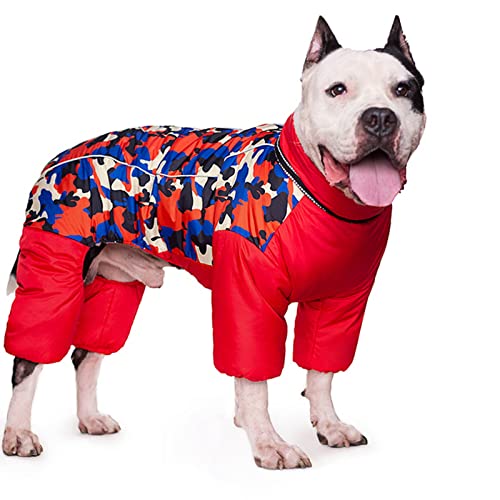 TOBILE Hundekleidung Winter Hundejacke Haustierkleidung Super Warm Große Hundejacke Dicker Baumwollmantel Wasserdichter Hundeoverall - Rot, 20 von TOBILE