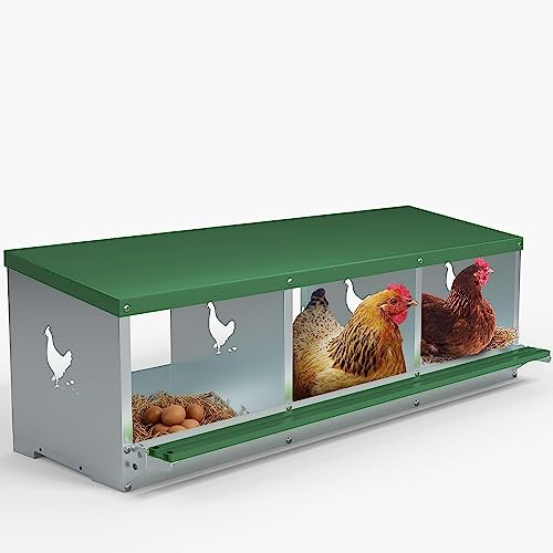 Tocretoare Nistkasten, 3 Löcher Hühner-Nistkasten zum Verlegen von Eiern, robuste Nistkästen für Huhn und Geflügel mit drehbarer Sitzstange zum Schutz von Eiern, Hühnern, Hühnerstall, Box Tocretoare Nistkasten, 3 Löcher Hühner-Nistkasten zum Verlegen von Eiern, robuste Nistkästen für Huhn und Geflügel mit drehbarer Sitzstange zum Schutz von Eiern, Hühnern, Hühnerstall, Box von TOCRETOARE