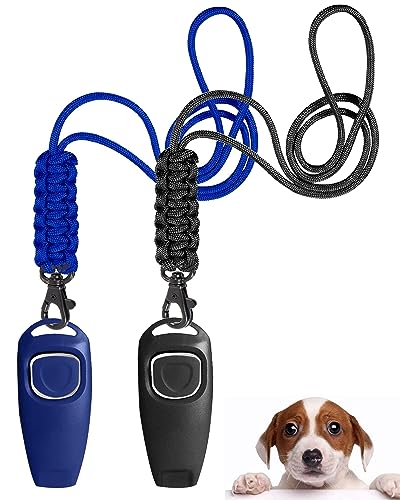 TODREMOU Hundepfeife Rütter Rückruf-Hundepfeifen Hochfrequenz Hunde Pfeifen Pfeife Hund Hundepfeiffe Pfeife Klicker Hundeklicker Set Clicker Hundetraining Clickertraining Für Hunde… (blau+schwarz) von TODREMOU