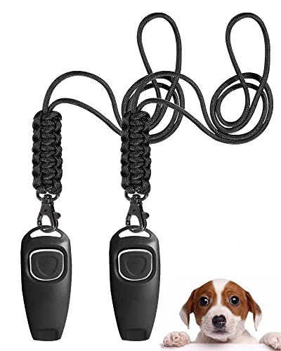 TODREMOU Hundepfeife Rütter Rückruf-Hundepfeifen Hochfrequenz Hunde Pfeifen Pfeife Hund Hundepfeiffe Klicker Hundeklicker Set Clicker Hundetraining Clickertraining Für Hunde (schwarz 2 stücke) von TODREMOU