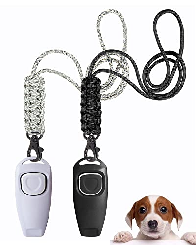 TODREMOU Hundepfeife Rütter Rückruf-Hundepfeifen Hochfrequenz Hunde Pfeifen Pfeife Hund Hundepfeiffe Pfeife Klicker Hundeklicker Set Clicker Hundetraining Clickertraining Für Hunde… (weiß+schwarz) von TODREMOU