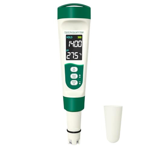TOFFCAEA PH Messgerät Neu 2024, Digitaler 7-in-1 Pool Salzwassertester für PH, EC, TDS, SALT, S.G,TEMP,ORP, Mit LCD-Display, Wassertester für Schwimmbad, Whirlpool TOFFCAEA PH Messgerät Neu 2024, Digitaler 7-in-1 Pool Salzwassertester für PH, EC, TDS, SALT, S.G,TEMP,ORP, Mit LCD-Display, Wassertester für Schwimmbad, Whirlpool von TOFFCAEA