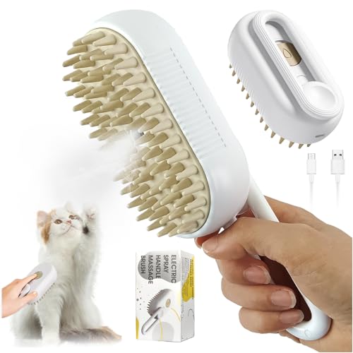 TOGETDREAM Katzen-Dampfbürste, 3 in 1 Steamy Brush Katze Cat Steamy Brush Dampfbürste Katze Selbstreinigende Katzenspray-Massagekamm Katze Pflege Bürste Haustier Haar Entfernung Kamm für Katze&Hund(A) TOGETDREAM Katzen-Dampfbürste, 3 in 1 Steamy Brush Katze Cat Steamy Brush Dampfbürste Katze Selbstreinigende Katzenspray-Massagekamm Katze Pflege Bürste Haustier Haar Entfernung Kamm für Katze&Hund(A) von TOGETDREAM