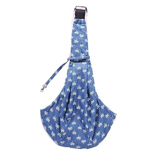 TOGEVAL Pet Sling Carrier Tragetasche Für Haustiere Atmungsaktive Schultertasche Für Hunde Und Katzen Bequeme Umhängetasche Für Outdoor-aktivitäten Mit Coconut Tree-Muster Blau von TOGEVAL