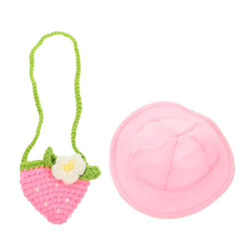 TOGEVAL 1satz Bunny Kostüm Zubehör Teiliges Outfit Mit Hut Und Erdbeer-Tasche Für Haustiere Dekoration Für Ostern Und Süß Und von TOGEVAL
