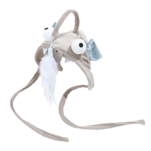 TOGEVAL 1 Satz Lustiges Katzenspielzeug Katzenrutenspielzeug Stick Katzenspielzeug Interaktives Kätzchenspielzeug Sportspielzeug Kätzchenspielzeug Für Wohnungskatzen Polyester Grey von TOGEVAL