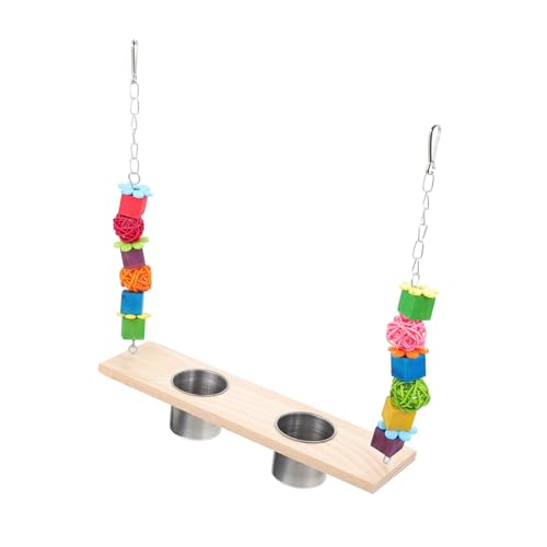 TOGEVAL Vogelschaukel Aus Holz Spielzeug Für Papageien Zum Aufhängen Futterspender Wasserbecher Vogelkäfig-zubehör Für Vögel TOGEVAL Vogelschaukel Aus Holz Spielzeug Für Papageien Zum Aufhängen Futterspender Wasserbecher Vogelkäfig-zubehör Für Vögel von TOGEVAL