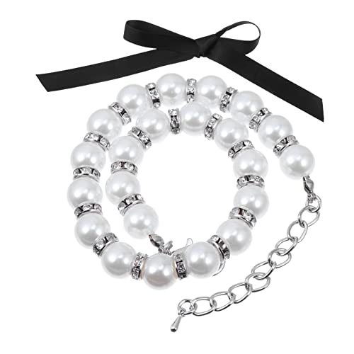TOGEVAL 1satz Setzen Sie Stil Kreatives Hundehalsband Mit Perlen Und Schleife Für Besondere Anlässe Zubehör Für Haustiere Schickes Design Für Jeden Anlass von TOGEVAL
