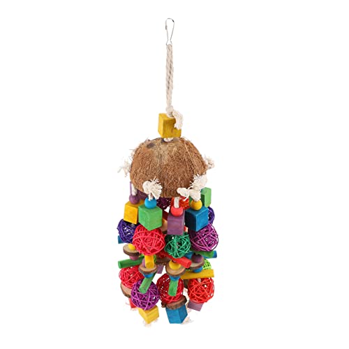 TOGEVAL 1 Stück Papagei Toys für holzspielsachen Vogelbissspielzeug Vogel Backenzähne Papageienspielzeug Vogel hängendes Sepak Takraw von TOGEVAL