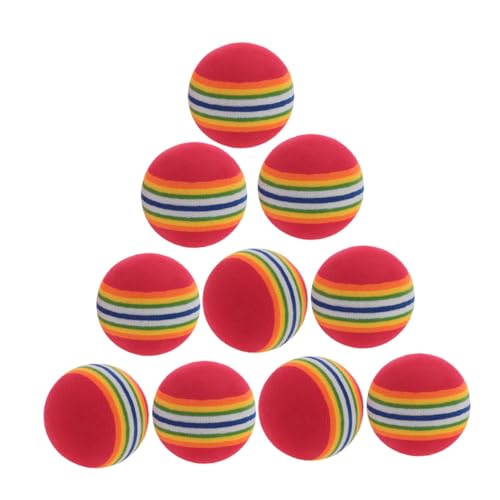 TOGEVAL 10 Stück Teiliges Bunter Eva spielbälle für Haustiere Bissfest und Leicht Training von Katzen und Kleinen Hunden Fördert Bewegung und Interaktives Indoor Spiel von TOGEVAL