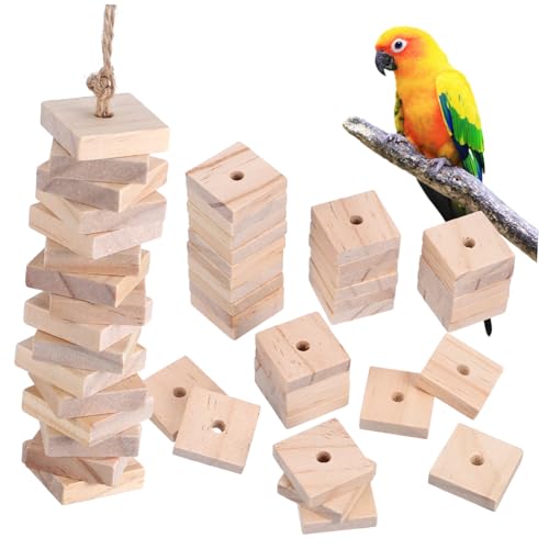 TOGEVAL Vogel Kauen Papagei Spielzeug Set 100 En Blöcke für Papageien Holz Kauen Blöcke TOGEVAL Vogel Kauen Papagei Spielzeug Set 100 En Blöcke für Papageien Holz Kauen Blöcke von TOGEVAL