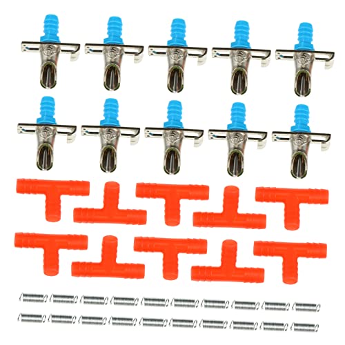 TOGEVAL Futterspender für Kaninchen mit Federdesign automatische Tränke für Kaninchen roter 10er-Pack von TOGEVAL